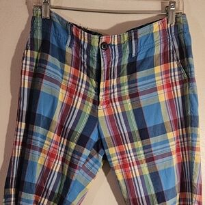 Ralph Lauren Bright Plaid Bermuda Shorts in Blue, Red, Yellow